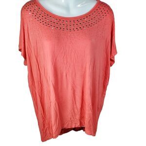 DESIGN HISTORY embellished short sleeve blouse XL